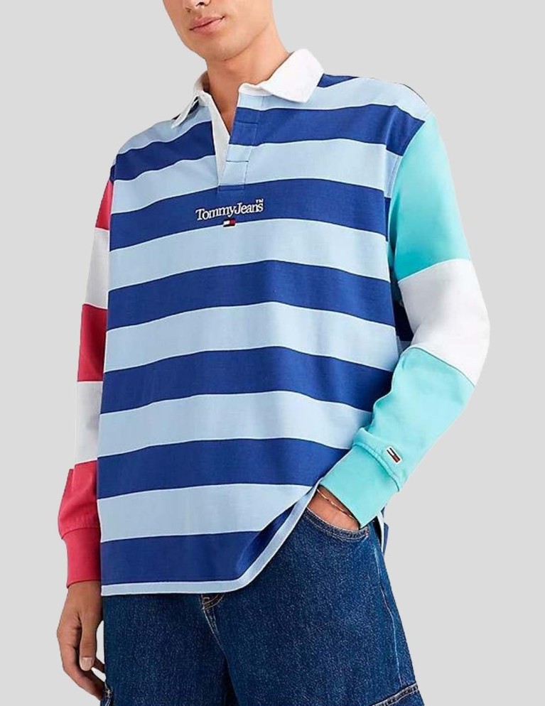 T-shirt TOMMY JEANS oversize rugby polo multi